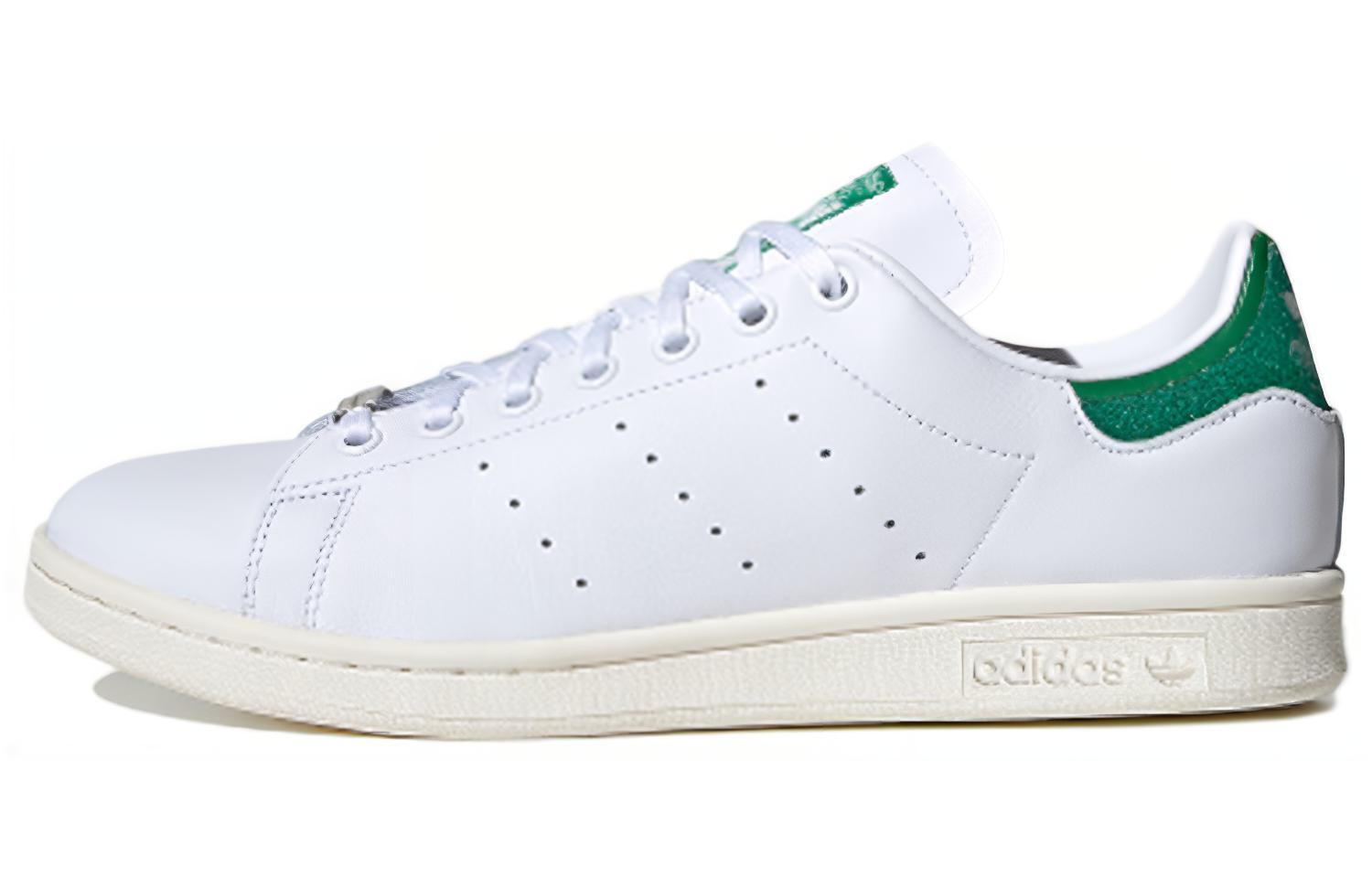 Swarovski/Swarowski x adidas originals STAN SMITH Комбинированная искусственная кожа с кристаллами Swarovski винтаж для отдыха Износостойкий с низким вырезом панель обувь мужские и женские фасон унисекс белый зеленый