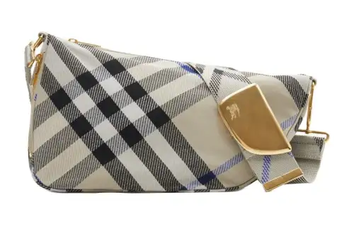 Burberry Medium Shield Checked Messenger Bag