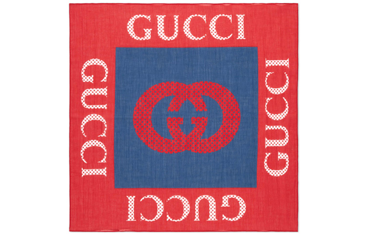 GUCCI Logo Headwraps Kids Blue Red