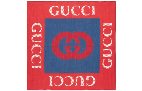 GUCCI Logo Headwraps Kids Blue Red