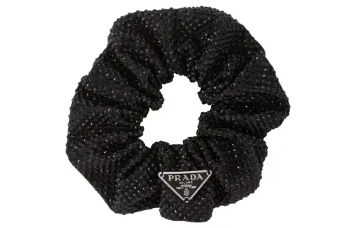 PRADA Crystal embellished Satin Scrunchie