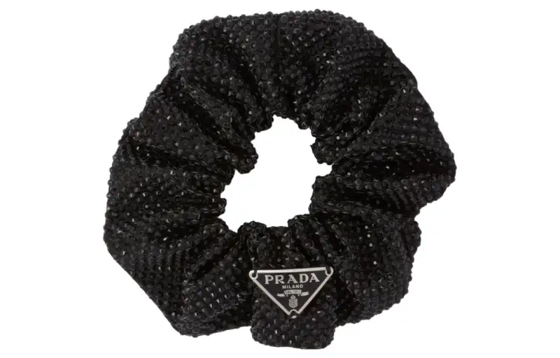 PRADA Crystal embellished Satin Scrunchie