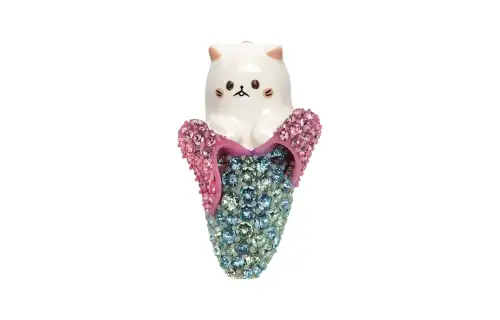 GUCCI Crystal Hair Clip Women's Blue Pink