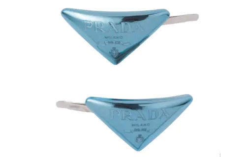PRADA Metal Hair Clip Women's Blue
