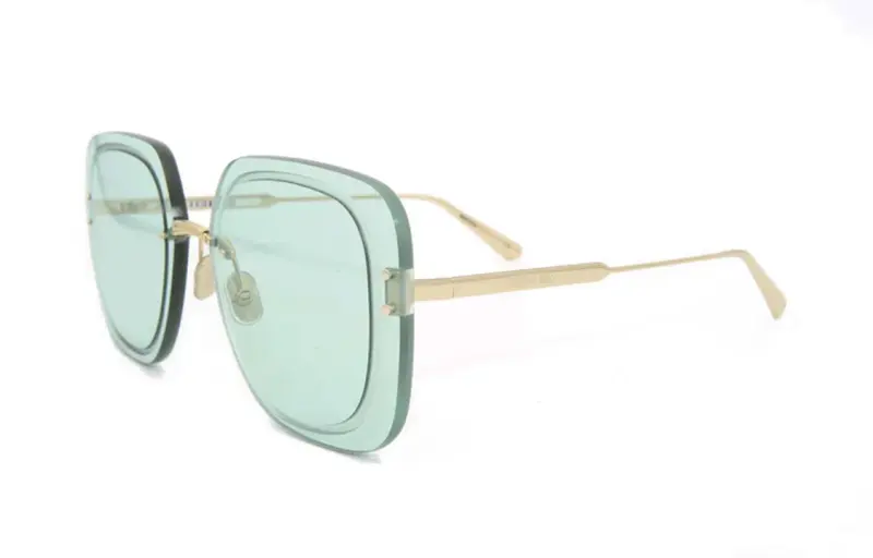DIOR Irregular Shape Sunglasses Women's Gold