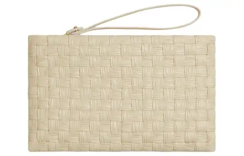 Bottega Veneta Calfskin Clutch Small Women's Natural