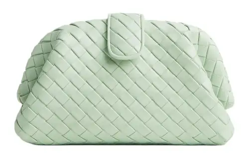 Bottega Veneta Calfskin Clutch Women's Mint Green