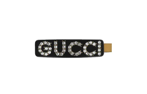 GUCCI Embellished Logo Hair Clip