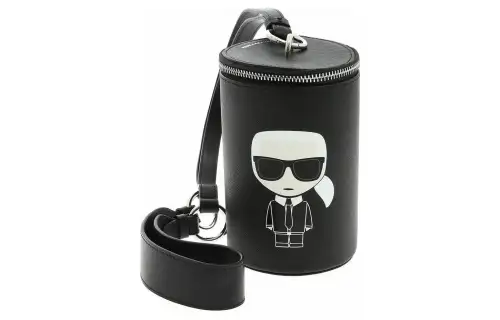 KARL LAGERFELD / Karl Lagerfeld Jeans K/Ikonik Cow Leather Cylinder Bag Handbag Women's Black