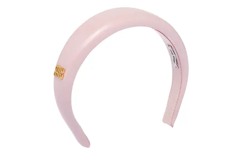 MIU MIU Logo plaque Leather Headband