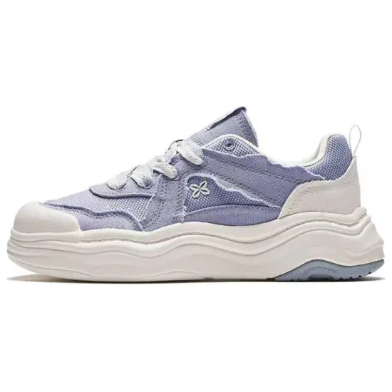 ANTA Life Collection Skateboard Shoes Women's Low-Top Clove Blue/Ivory White