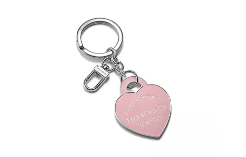 TIFFANY & CO. Leather Keychain Bag Accessory Women's Crystal Pink