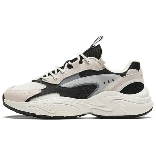 Anta Life Collection Anti-Slip And Wear-Resistant Breathable Low-Top Casual Shoes Women's Beige Black