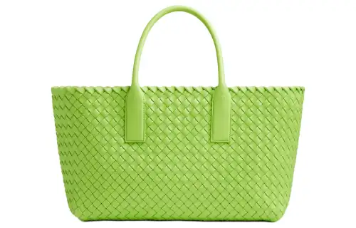 Bottega Veneta Lambskin Tote Bag, Shopping Bag, Shoulder Bag, Handbag Small Women's Apple Green