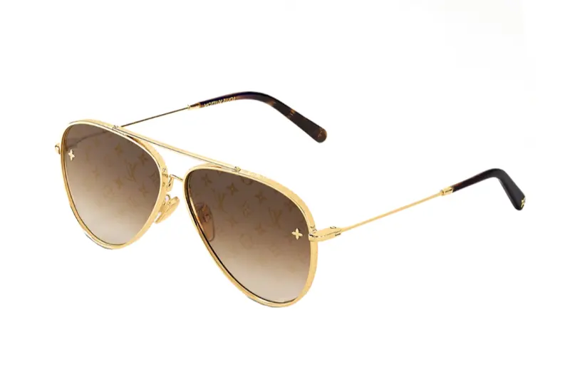 LOUIS VUITTON PILOT Aviator Sunglasses Women's Gold