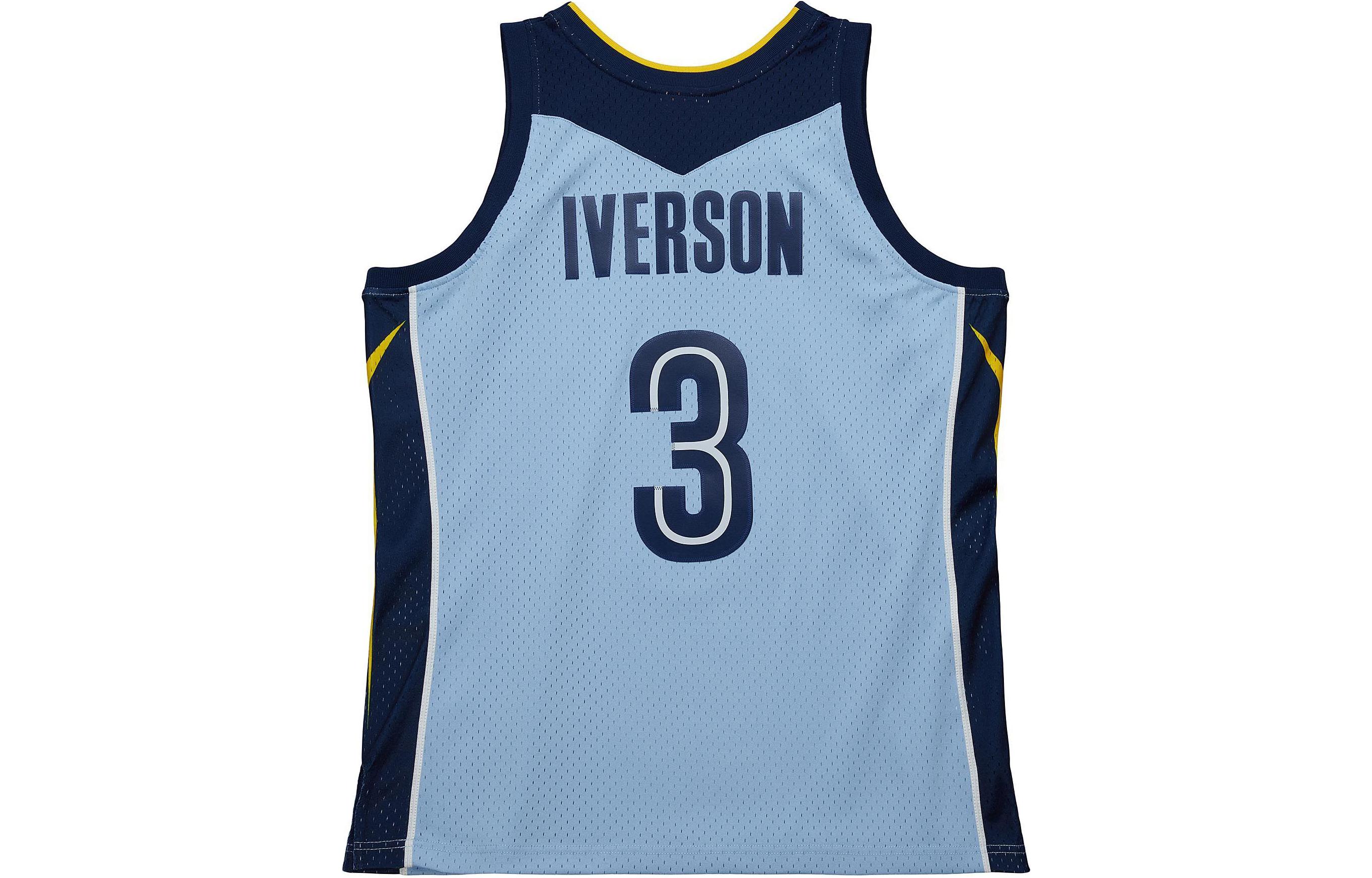 Mitchell Ness Basketball Jersey SW Fan Edition Iverson 2009 10 Season Memphis Grizzlies, Iverson Size 3 Men’s Blue