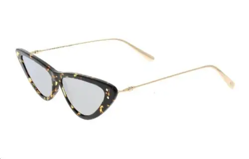 DIOR Metal Irregular Shape Sunglasses Women's Tortoiseshell