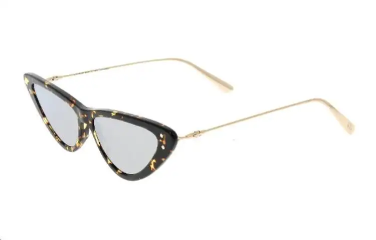 DIOR Metal Irregular Shape Sunglasses Women's Tortoiseshell