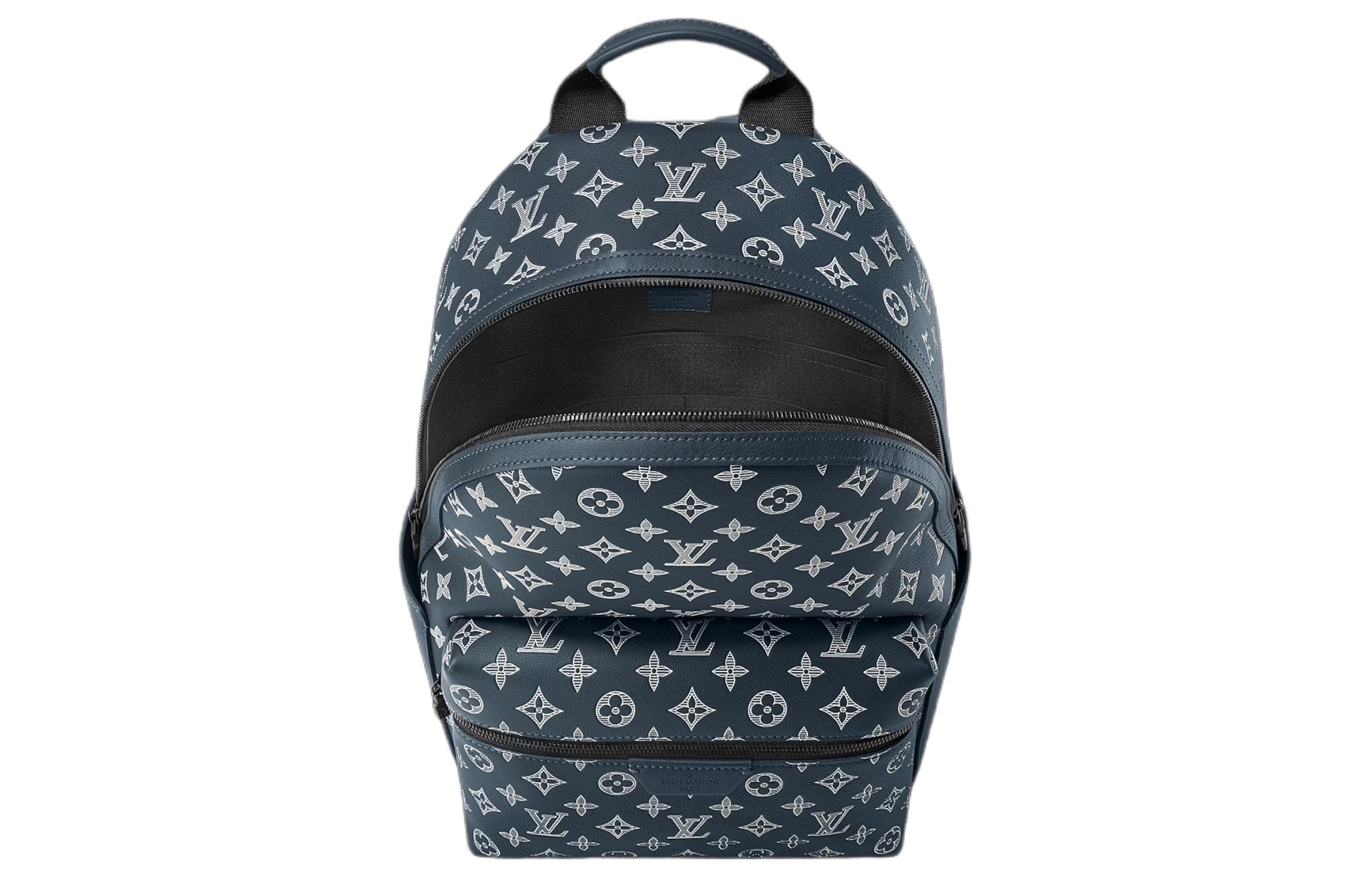 Мужской рюкзак Louis Vuitton Monogram Shadow (чернильно-синий) — фото 4