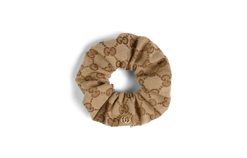 GUCCI Double G Logo Plaque Scrunchy