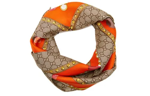 GUCCI Mulberry Silk Headwraps Women's Orange