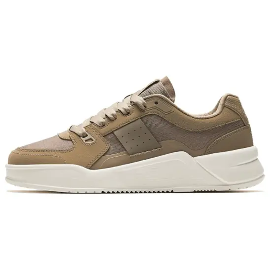 ANTA Life Collection Skateboard Shoes Men Low-Top Dry Wood Color