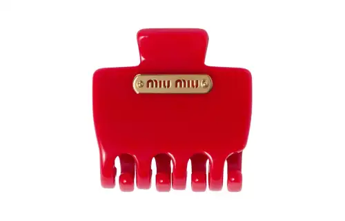 MIU MIU Plexiglass Hair Clips Women's Red