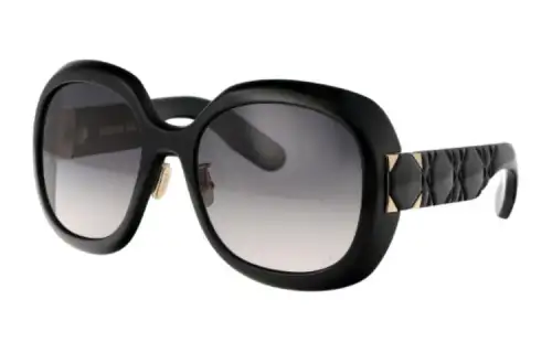 DIOR Acetate Irregular Shape Sunglasses Unisex Black