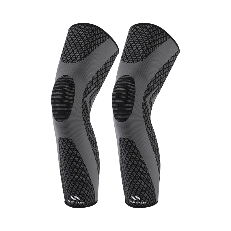NAILEKESI Mountaineering Cycling Volleyball Basketball Same Style for Men and Women Polyester (Polyester Fiber) Extended Warmth in Autumn and Winter Knitted Pressurized Compression Thigh and Knee Pads