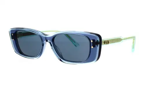 DIOR Acetate Irregular Shape Sunglasses Women's Blue