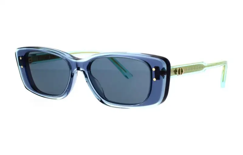 DIOR Acetate Irregular Shape Sunglasses Women's Blue