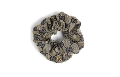 GUCCI Double G Logo Plaque Scrunchy