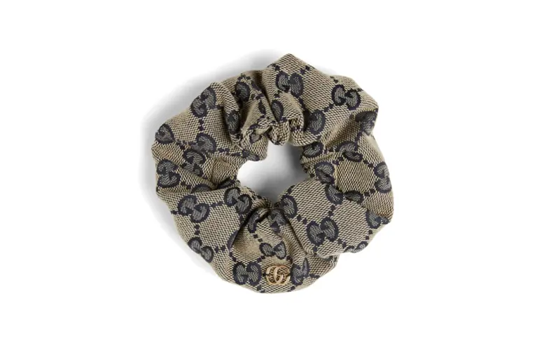 GUCCI Double G Logo Plaque Scrunchy