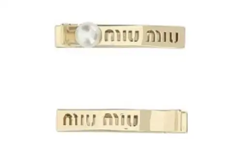 MIU MIU Hair Clips Women's Gold