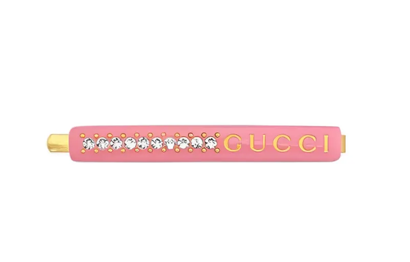 logo-print hair clip