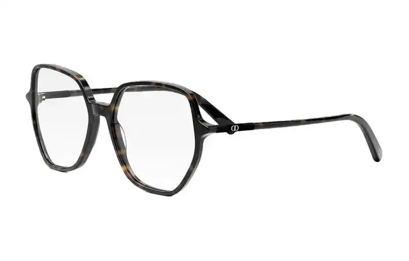 DIOR Acetate Irregular Shape Eyeglass Frames Unisex Black
