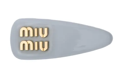 MIU MIU Leather, Metal Hair Clips Women's Gray