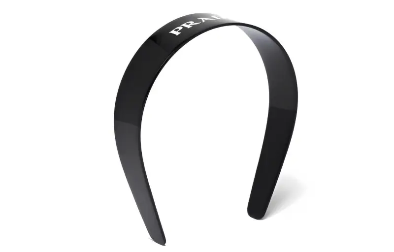 Prada logo-stamp headband