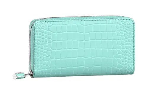 LOUIS VUITTON Zippy Matte Crocodile Leather Wallet Women's Atlantis Blue