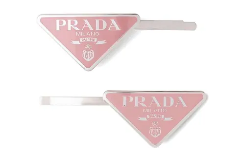 PRADA Triangle-logo Hair Clips Set Of Two