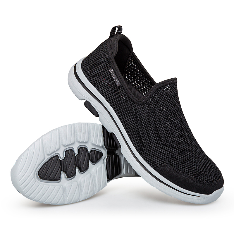 RONGSHI Fabric Slip Resistant, Breathable, Lightweight Low top Casual Shoes Slip on Men’s