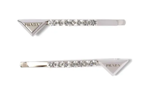 crystal-embellished hair clips (set of two)