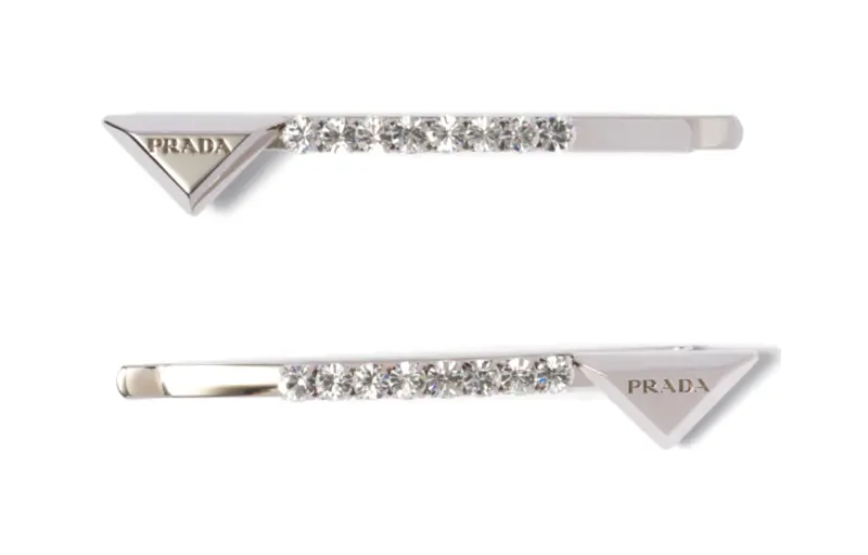 crystal-embellished hair clips (set of two)