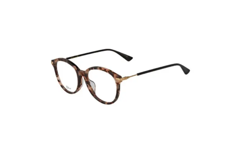 DIOR Plastic Metal Round Eyeglass Frames Women's Tortoiseshell