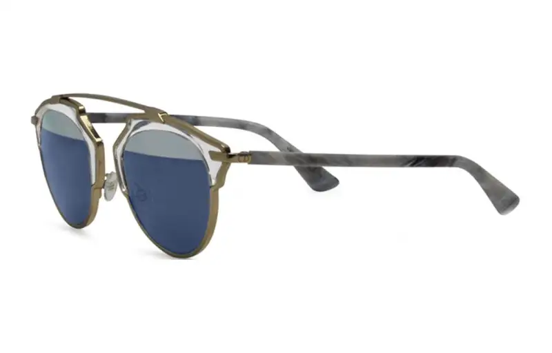 DIOR Metal Acetate Oval Sunglasses Women's Gold