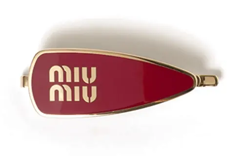 Miu Miu engraved-logo enamel hair clip