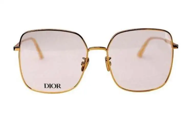 DIOR Square Sunglasses Men's Gold