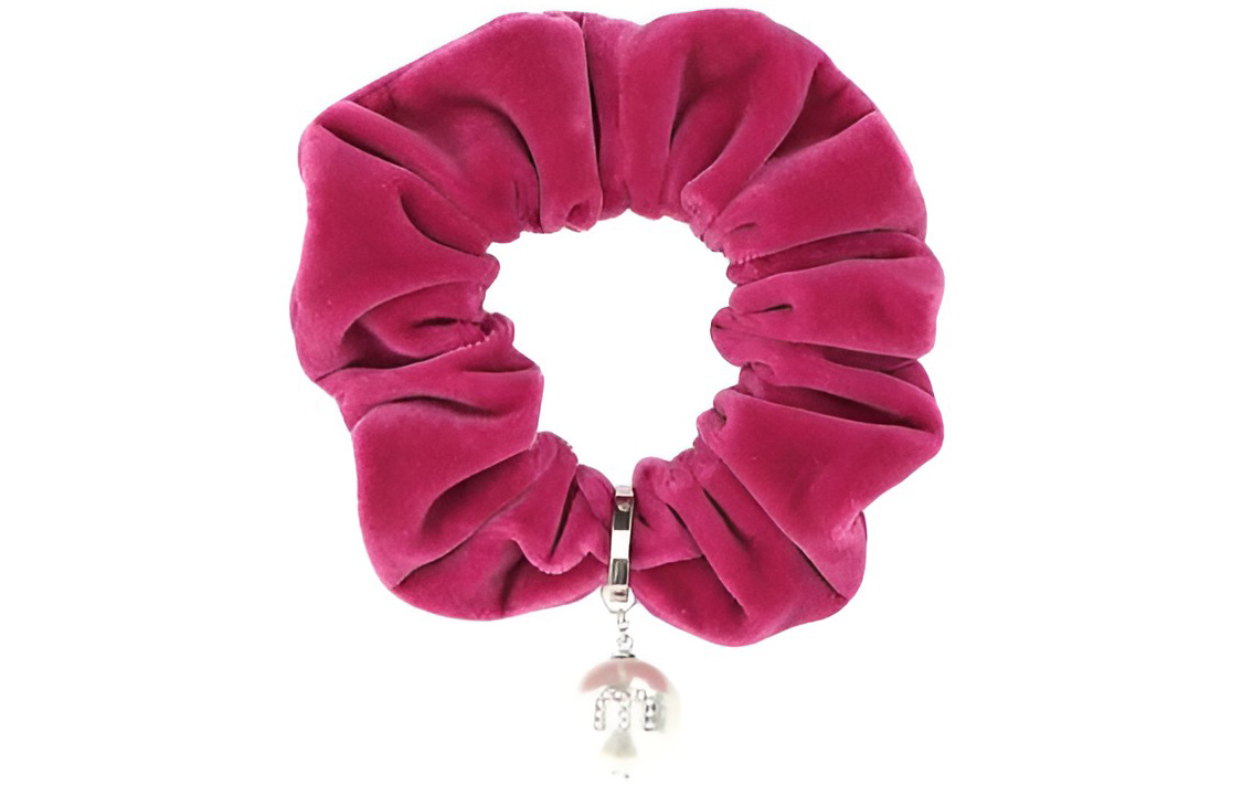 MIU MIU Pearl Charm Embellished Scrunchie
