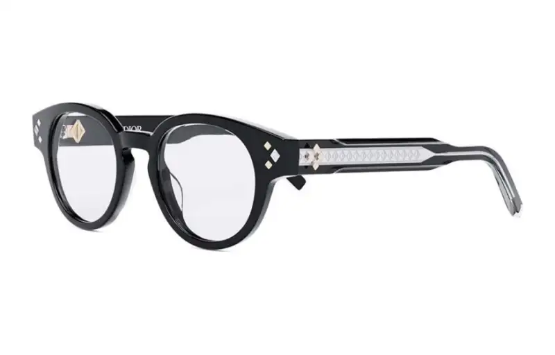 DIOR Hardware Accessories Oval Eyeglass Frames Men's Black