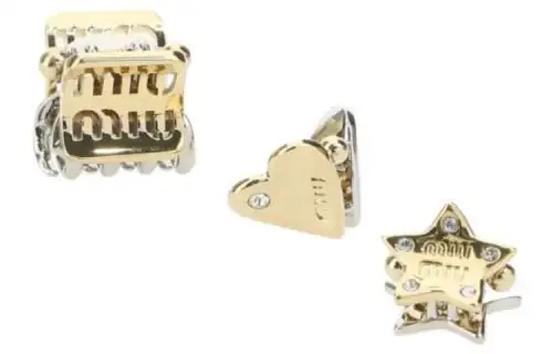 MIU MIU Hair Clips Women's Gold